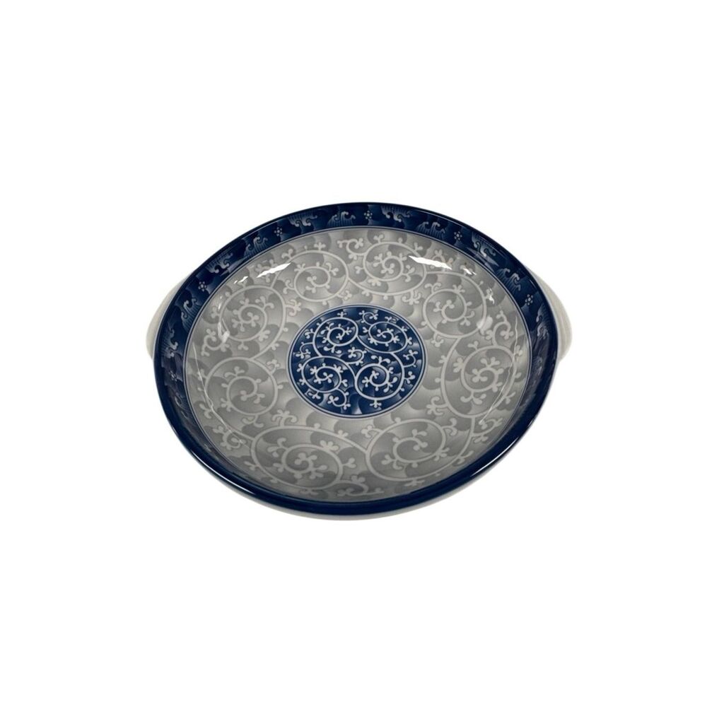 SEOKCHON LOKO Sweet Porcelain Decorative Ceramic Serving Bowl Blue and Gray